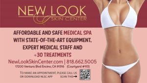 Design of a street sign for New Look Skin Center, Encino location in California